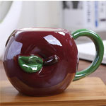 Personalized fruit color glazed mugs big eggplant shaped ceramic coffee mugs
