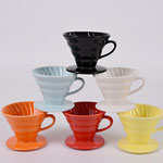 Custom color glazed ceramic coffee filter manufacturers cone shape mug for coffee