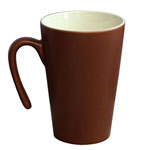 Custom matte ceramic sublimation mugs with hanging handle plain brown coffee mugs suppliers