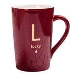 Custom wine red ceramic sublimation mugs with logo letter tall coffee mugs manufacturers