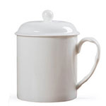 Wholesale porcelain white ceramic tea mugs with slub handle top cups factory