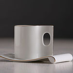 Manufacturers minimalist european ceramic tea mug and saucer white straight mug for coffee