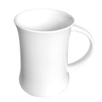 Custom white porcelain ceramic mugs H shaped simple breakfast coffee mugs factory