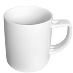 Cheap white stoneware straight ceramic mugs Spoon insertion coffee mugs factory
