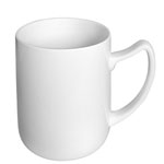 Custom white porcelain straight ceramic mugs Ear shaped handle coffee mugs manufacturers