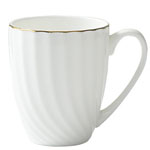 Wholesale fine bone china ceramic mugs with golden rim for coffee or tea factory