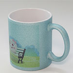 Fluorescent blue ceramic espresso cups personalized girl glazed mugs colourful
