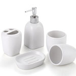 Custom plain white ceramic nordic emulsion bottle soap tray gargle cup with logo