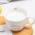 Custom nordic plain white ceramic breakfast mugs with logo 3D milk mugs