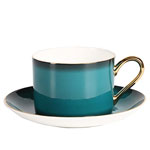 Wholesale gradient color fine bone personalized ceramic coffee mugs and saucers