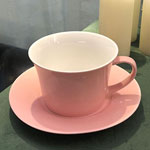 Custom plain pink ceramic coffee mug and saucer with starbucks logo china