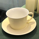 Wholesale plain yellow ceramic coffee mug and saucer with starbucks logo