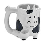 Large white cow shaped pipe ceramic cup A smoking coffee cup
