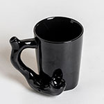 Black straight ceramic pipe mugs Ceramic coffee cup with pipe