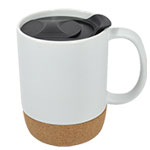 12oz White matte ceramic coffee mugs with cork bottom custom supplier