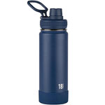 Blue 18oz stainless steel insulated water bottle with ring lid and carry handle Custom Manufacturer
