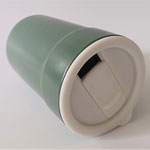 12oz Green ceramic travel coffee mug with insulated sleeve Manufacturer