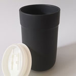 Wholesale black matte ceramic coffee mug without handle with insulated cushion