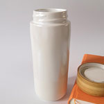 Custom double wall pearl glaze white travel ceramic coffee mugs