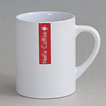Customized Small Straight White 9oz Ceramic Coffee Mug with Logo