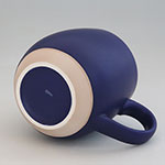 Custom Blue 15oz Stoneware Coffee Mug with Original Color Base