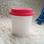 Fat Double-Wall Ceramic Cups with silicone lid