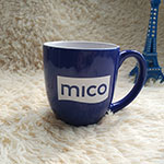 Big blue egg shaped printed colored ceramic coffee mugs MICO